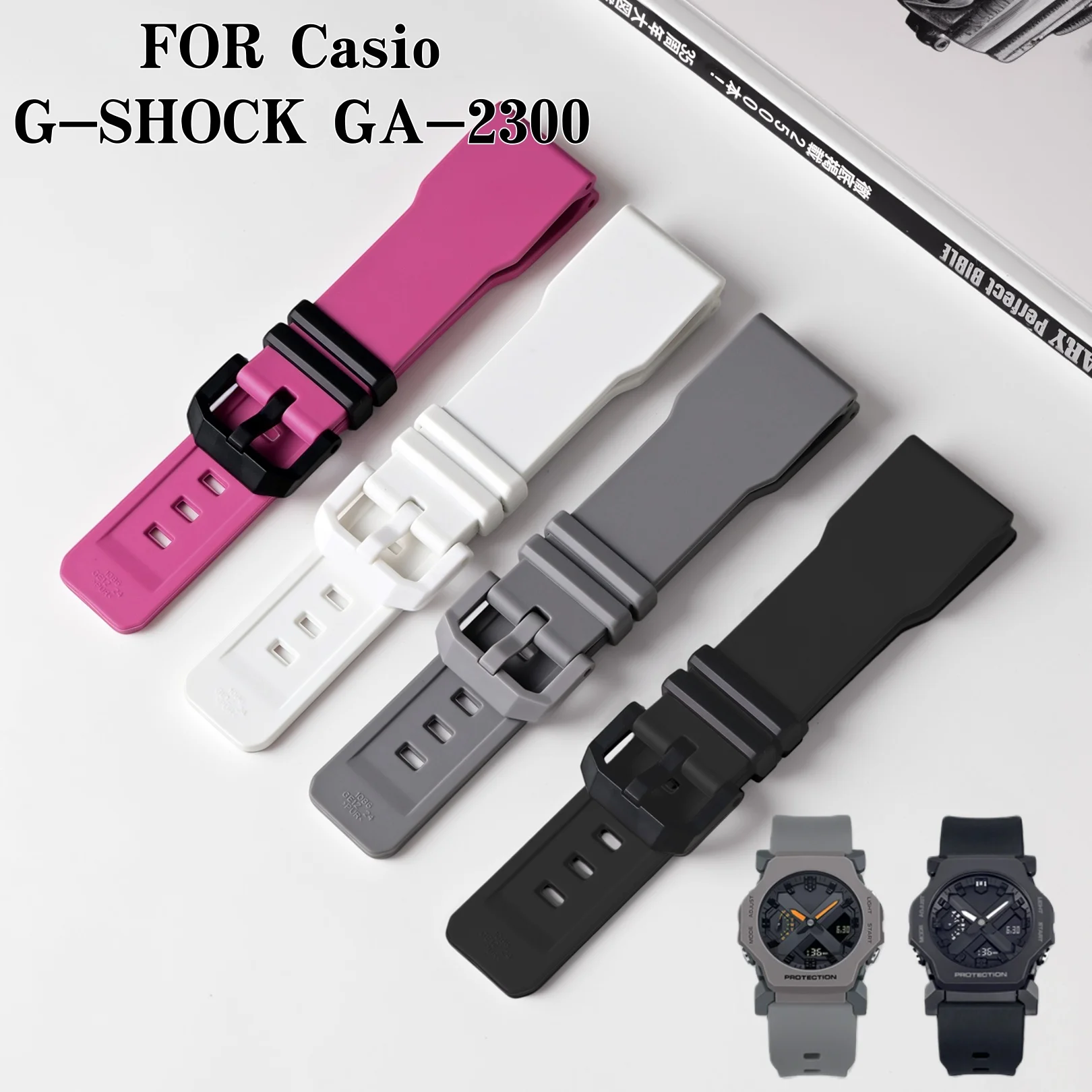 

Ремешок для часов Casio G-SHOCK GA-2300, 24 мм, из силиконовой смолы, водонепроницаемый, спортивный, сменный, аксессуар