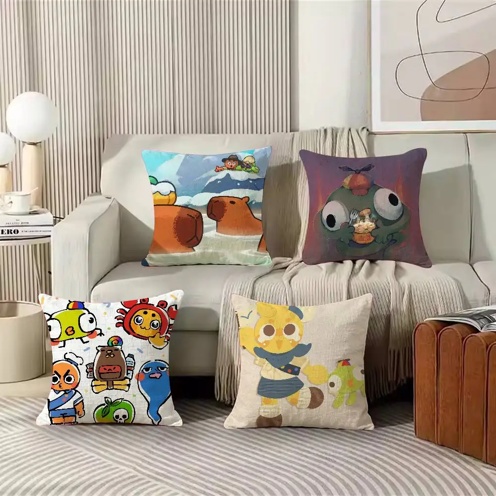 Cute Cartoon Style Cooperative Adventure Game PEAK Cushion Cover Decor Home Throw Pillow Covers Couch Camping Pillow Cover Decor