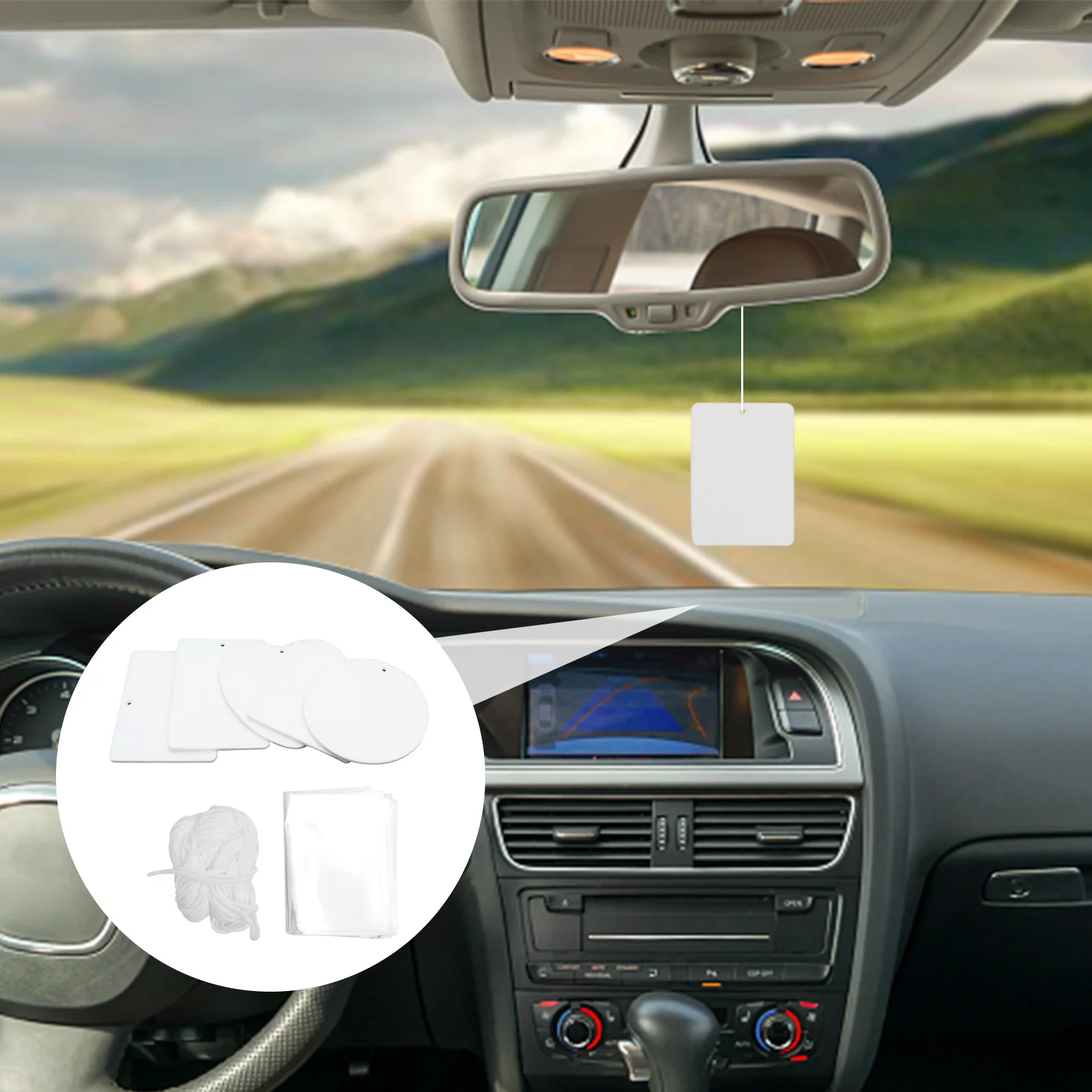 

30 Felt Pads 30 Bags 15M Rope Air Freshener Aromatherapy Refill Kit Car Diffuser Essential Oil DIY Practical Durable Portable