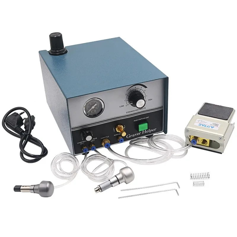 High Quality Graver Helper Pneumatic Engraving Machine with Two Handpieces Jewelry Tools & Equipment 110V/220V