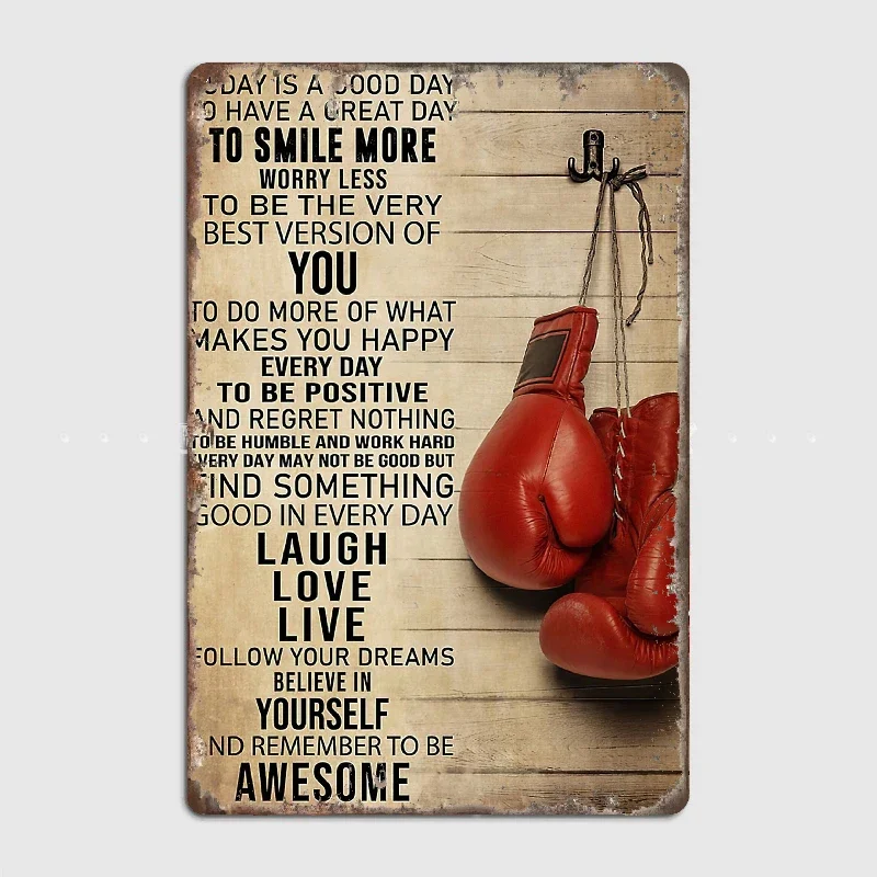

Boxing When Life Gets Tough Put On Your Gloves Poster Metal Sign Bedroom Custom Bar Posters Home Wall Decor Room Decoration