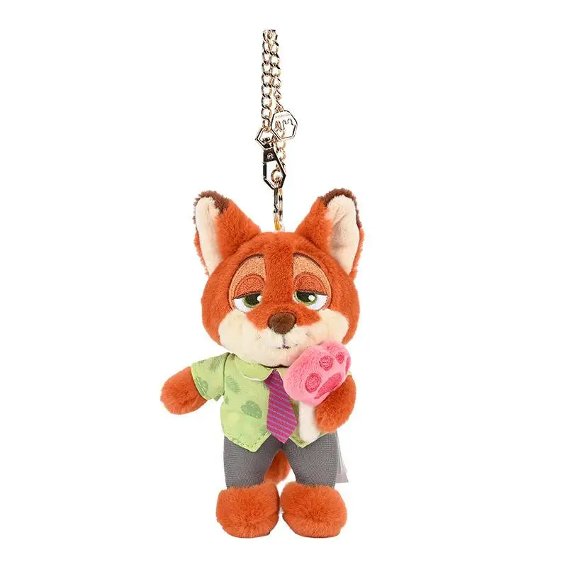 13cm kawaii anime zootopia nick judy chaveiro de pelúcia pingente bonito dos desenhos animados novo clawhauser boneca de pelúcia brinquedo saco pingente presente da criança