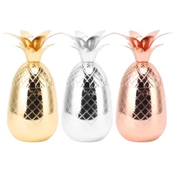 Cocktail Shaker Pineapple Shape Stainless Steel Polished Smooth Surface 500ml for Home Bar