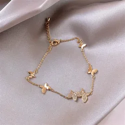 Elegant Butterfly Designer Classic Bracelet for Woman Gold Colour Rhinestone Bracelets Chain Bangle sets Jewelry Party Wholesale