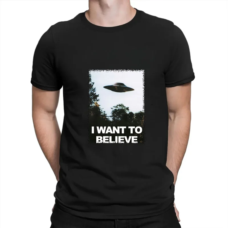 X-files I want to Leave T-shirt Men's Top T-shirt Clown Believe Mulder Christmas Casual Men's and Women's all-purpose Tshirt