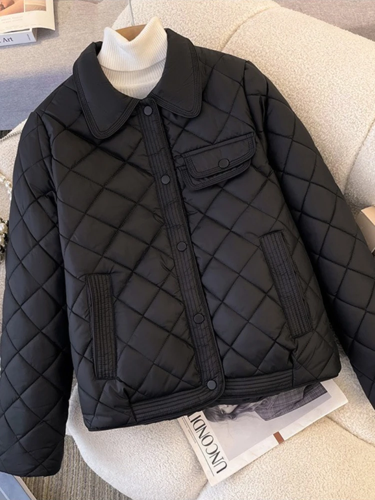 Novità in autunno inverno giacca corta in cotone moda donna sciolto casual caldo piumino capispalla temperamento colore puro femminile