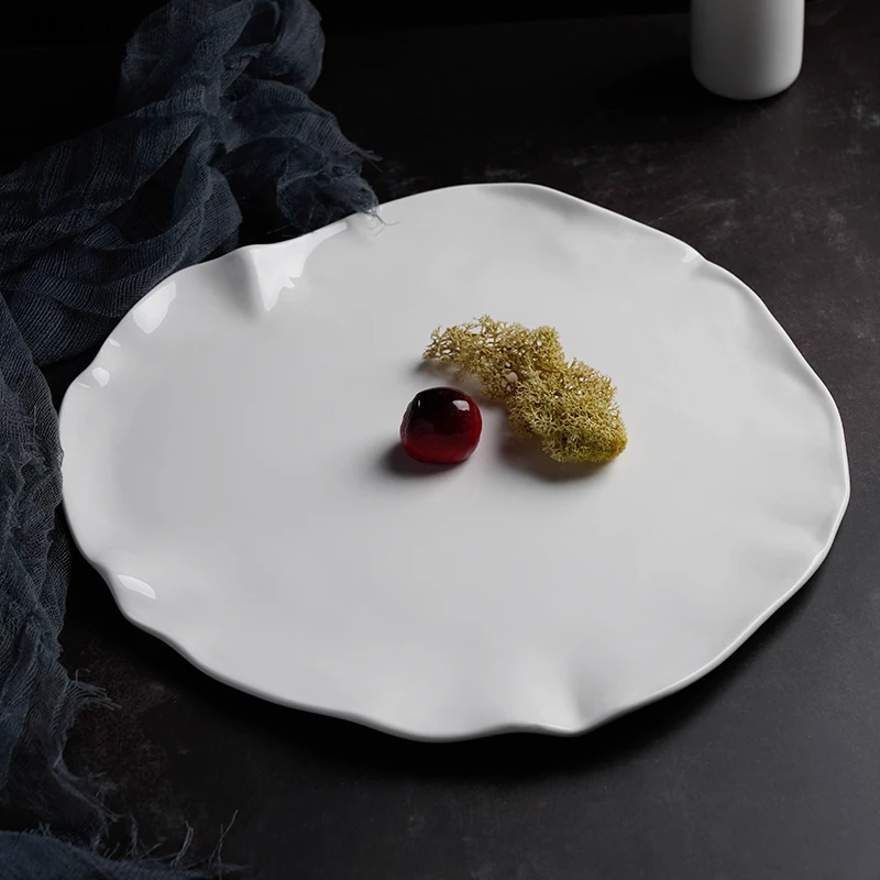 

Ceramic Dinner Plate Steak Plates Pasta Dish Sushi Dish Creative Home Solid Color Irregular Shaped Tableware Snack Dessert Trays