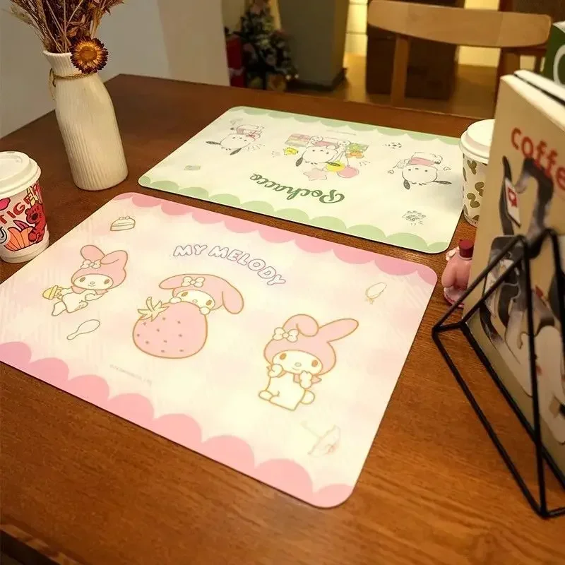 Sanrio Hello Kitty Anime My Melody Y2k Table Insulated Mat Cute Cartoon Cinnamoroll Kawaii Desk Cover Waterproof Mat Gifts Toys