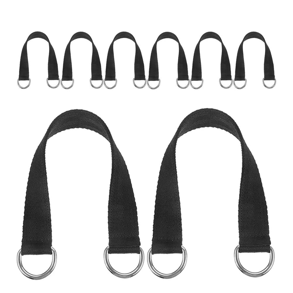 

8pcs Pullup Connection Straps HeavyDuty Workout Bands Portable Fitness Rope Black Hanging Exercise Accessories Durability
