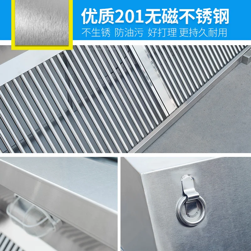 Commercial Range Hood Hotel Kitchen Exhaust Rural Soil Stove Small Purifier All-in-one Machine Stainless Steel Exhaust Hood