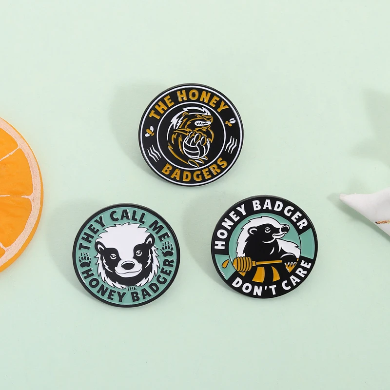Honey Badger Don't Care Enamel Pin They Call Me Honey Badger Brooch Lapel Backpack Badge Fashion Jewelry Accessories