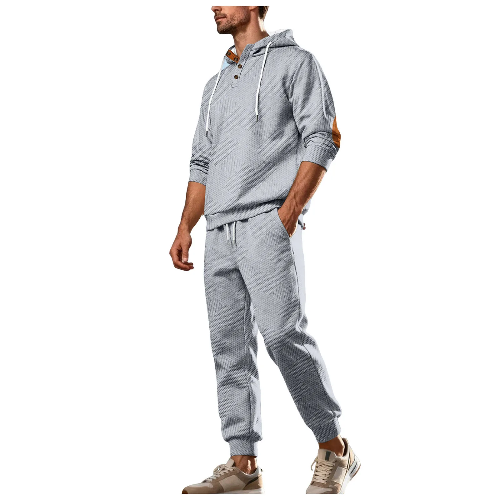 

Party Suit for Men Men's Casual Sports Hoodie Two Piece Set Jacquard Fashion Casual Suit Men Walking Suit