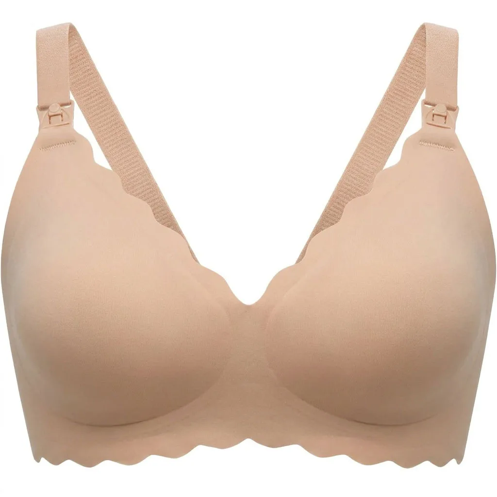 3XL Plus Size Maternity Nursing Bra Front Snap Opening Comfort Wireless Pregnancy Bra Postpartum Breastfeeding Sleep Underwear view 6