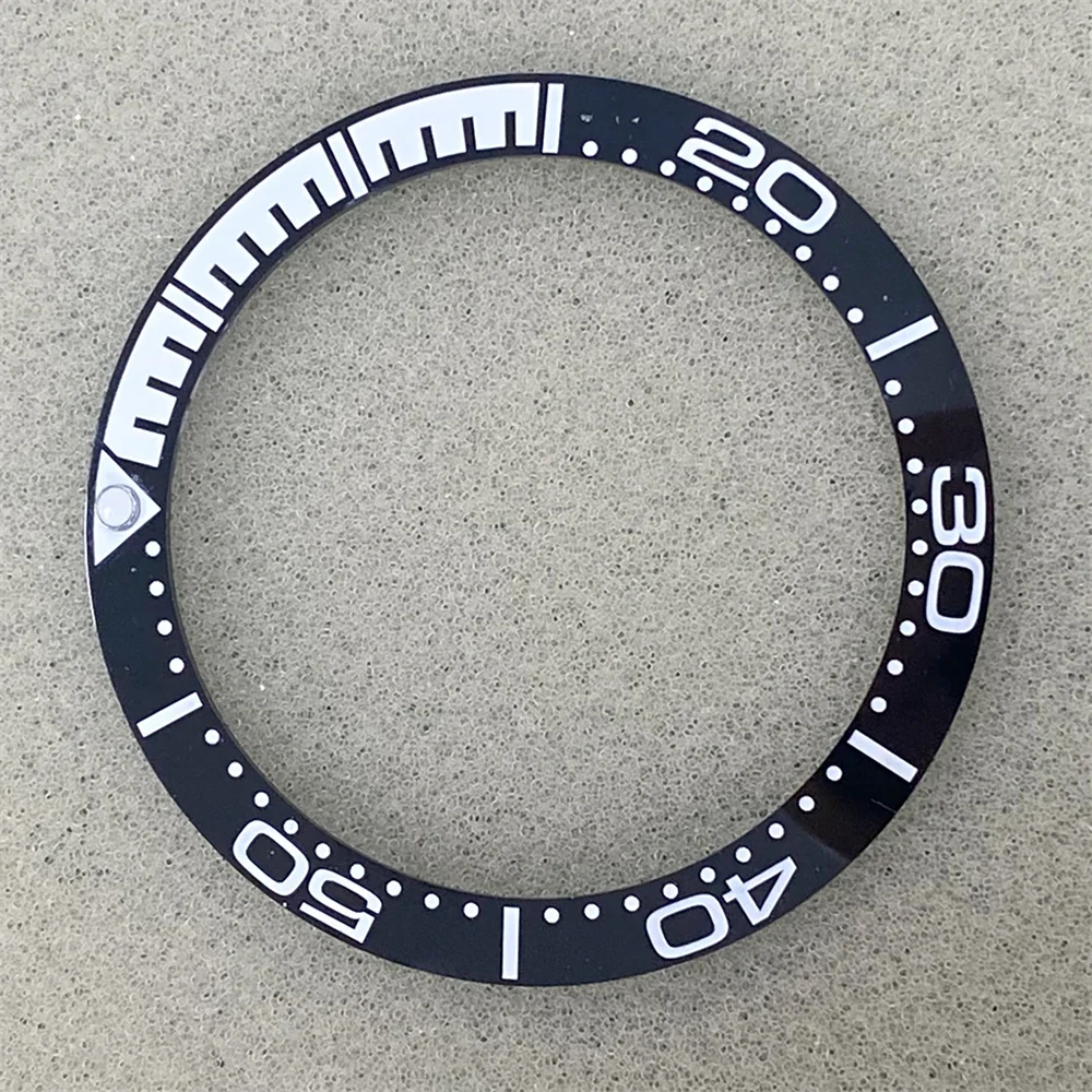 Nowa modna dwukolorowa rama szkiełka zegarka 38mm 30.5mm ukośna ceramiczna ramka szkiełka zegarka do zegarka z pierścieniem na usta akcesoria do zegarków dla mężczyzn