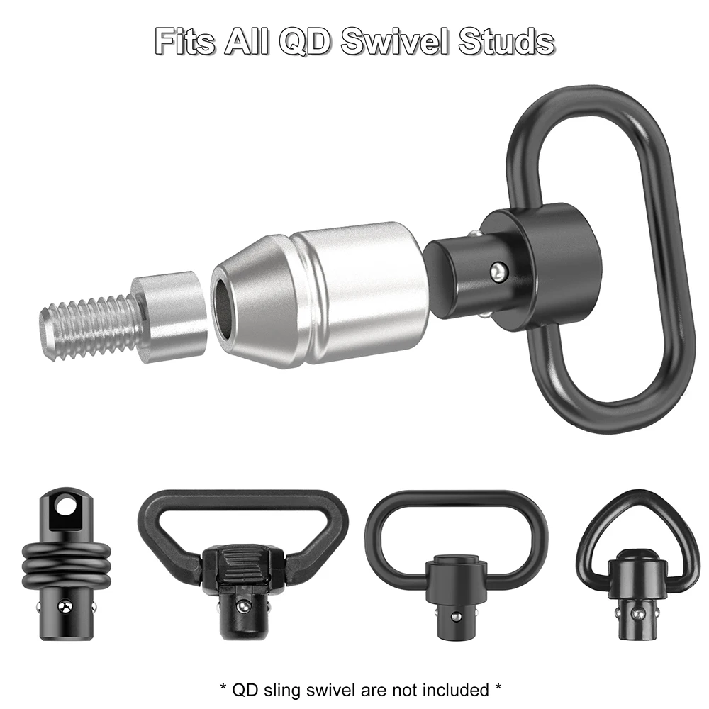 Quick Detach Swivels Stud Mount Base Adapter Kit with 2 1/4\'\' & M6 Screws + Wrench for Tripod Gimbal Strap QD Sling Mount Swivel