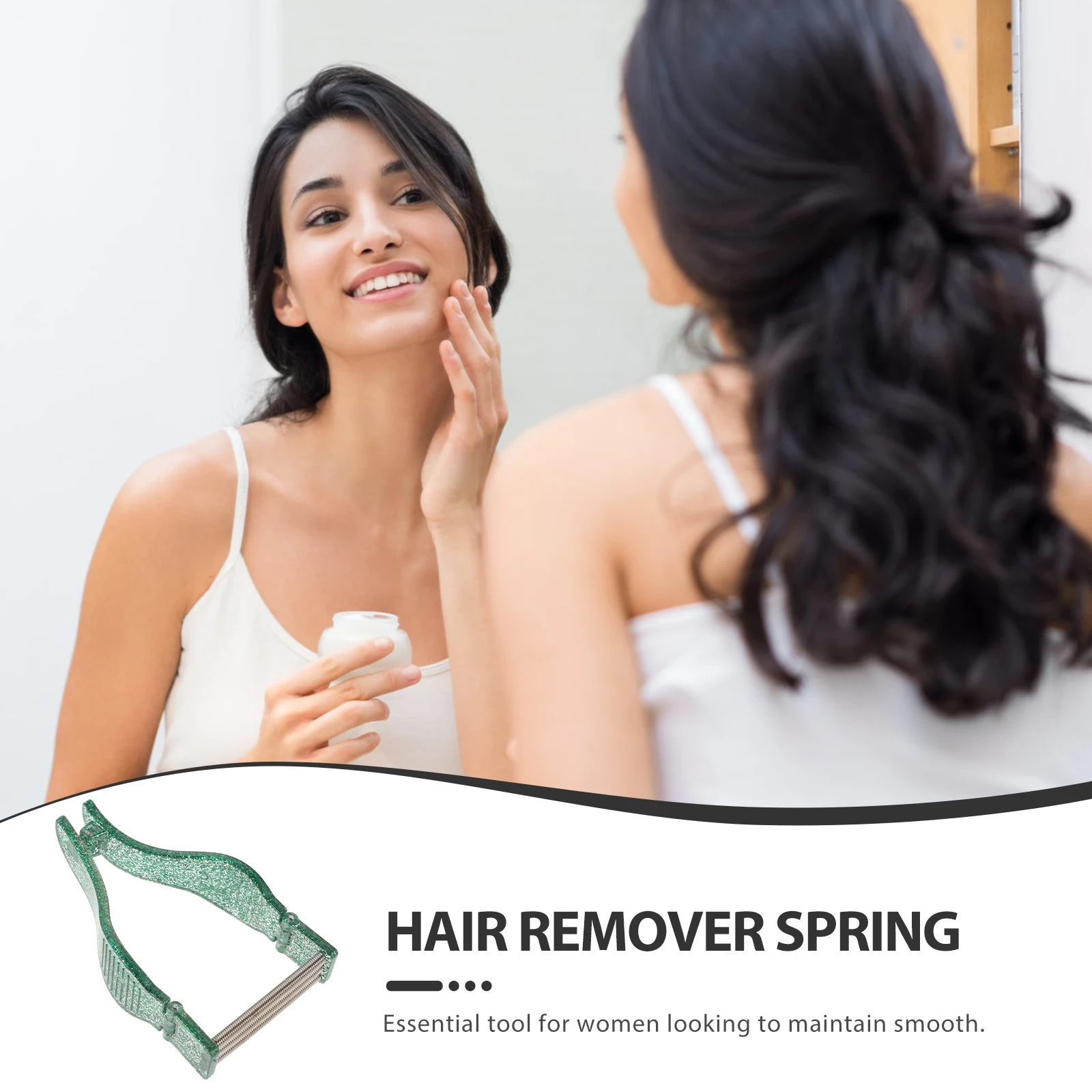 النساء مزيل شعر الوجه الربيع لنزع الشعر دليل الذقن اللحية الحاجب خيوط أداة الدقة الوجه المشكل آمنة للبشرة الحساسة #3