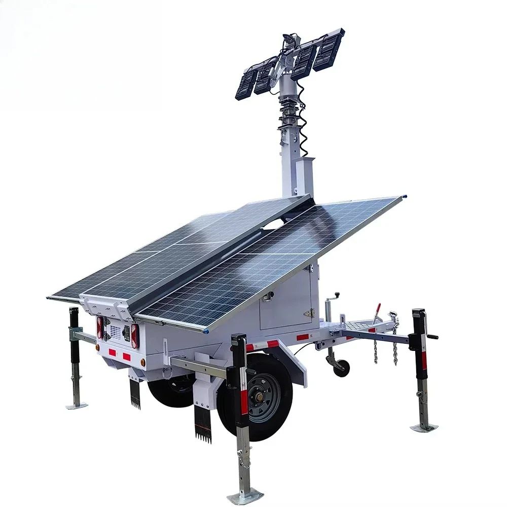 High Quality Solar Mobile Energy Storage LED Light Tower Factory Outdoor Use Mobile Trailer