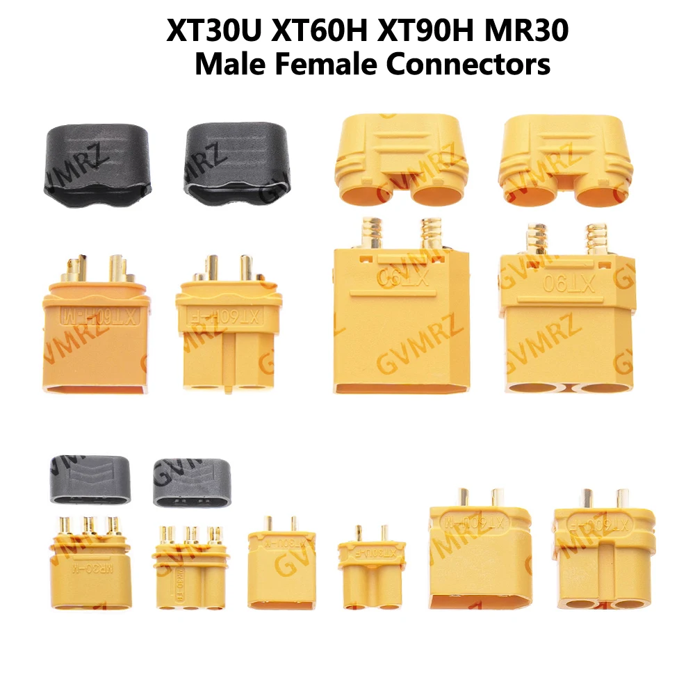 XT30U XT60H XT90H MR30 Male Female Connectors FPV Drone Bullet Plugs with Sheath Protection for RC Lipo Battery ESC Motor Parts