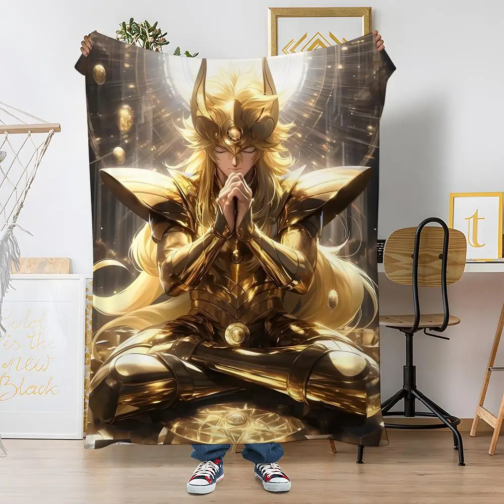 ANIME Saint SeiyaS Throw Soft Coral Fleece Blanket 310gsm Fluffy Warm Throw for Sofa Bed Couch Bedroom Decor