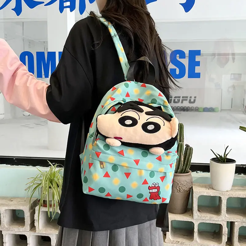 Crayon shin-chan mochilas de boneca de pelúcia, homens e mulheres, sacos de desenho animado, viagem, casual para caminhadas, viagem, acampamento, mochila, presentes de aniversário