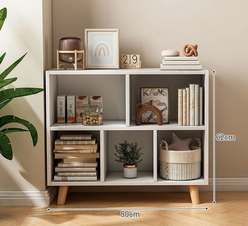 أرضية تخزين خزانة الكتب، غرفة المعيشة المنزلية البسيطة، مجموعة مجانية من الخشب الصلب المقلد #5