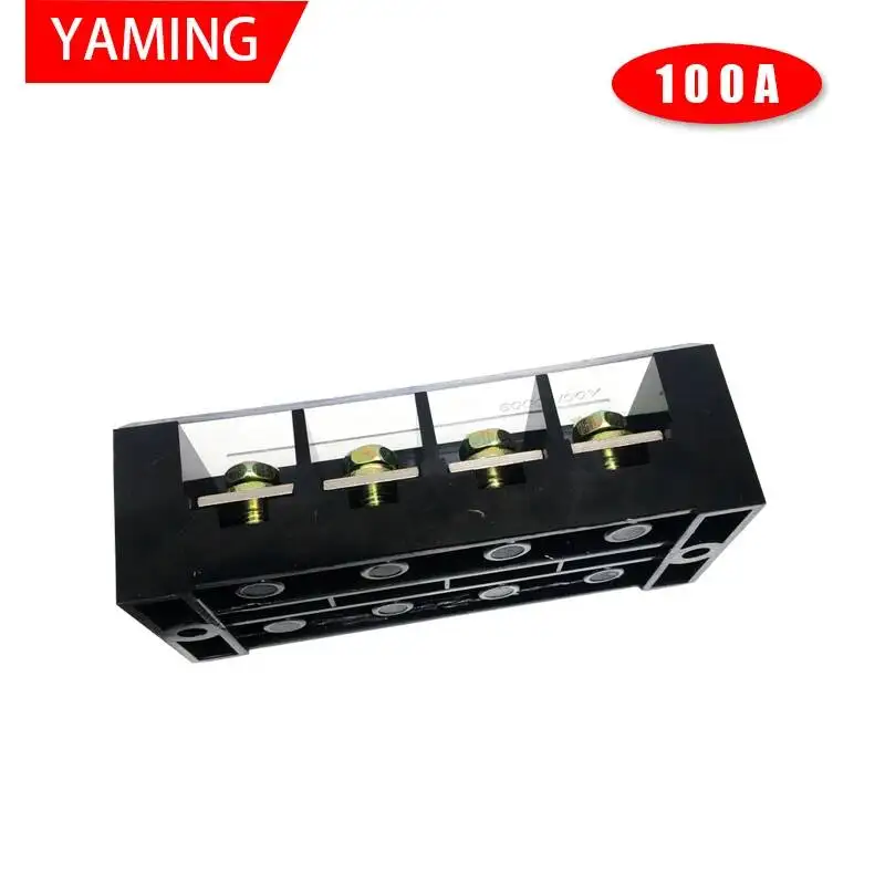 TBC-1004/TB-1004 Fixed Type 100A 600V 4 Position 0.5-25mm2 Connection Terminal Block Electrical With Copper