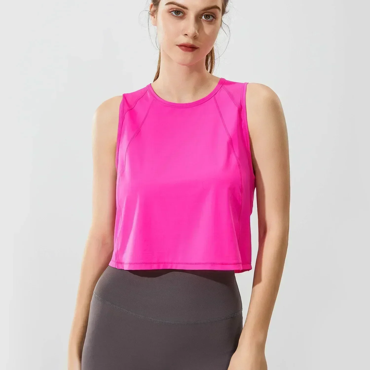 

Lemon Woman Shirts Fitness Yoga Crop Top Sportswear Sleeveless T-shirts Breathable Quick Dry Vest Sports Top Gym Clothing