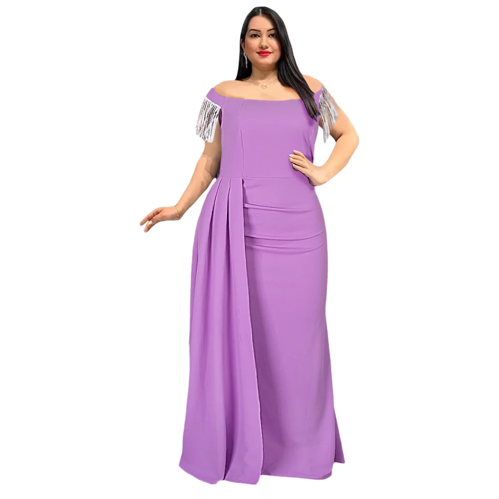 Large Size Vest Dr rican Tail Evening Gown Bridalmaid Long Skirt Cross-Border Women's Faion mid Waist Commute Sle