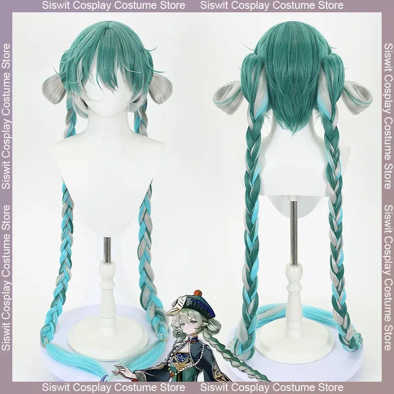 

Miku Zombie 80cm/120cm Long Straight Anime Cosplay Wigs Fiber Heat Resistant Synthetic Hair Carnival Party Dress Up Accessories