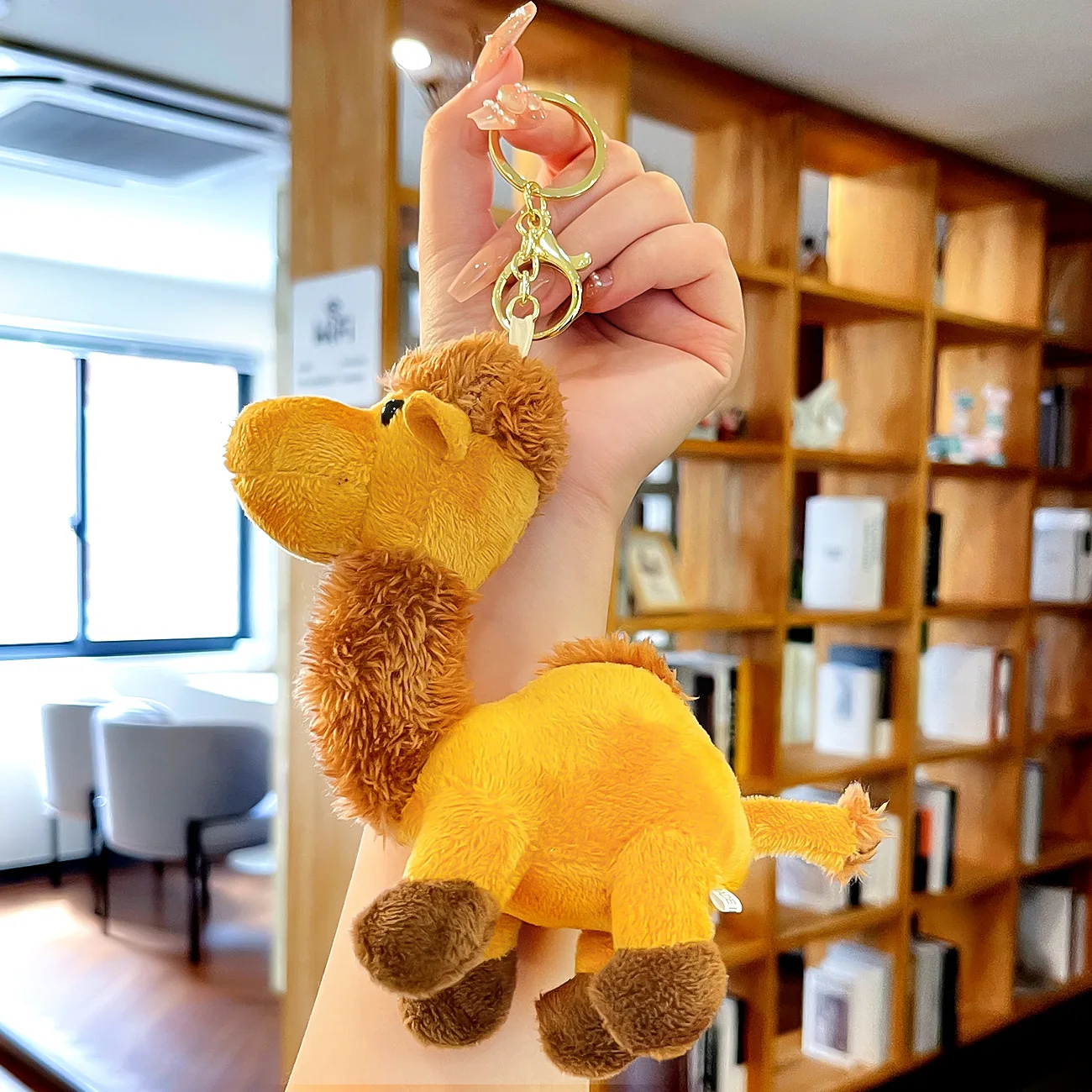 6pcs Little Camel Pendant Keychain Cute Camel Doll Plush Toy for Women Bag Ornaments Fur Animal Car Keychain Key Chain Gifts