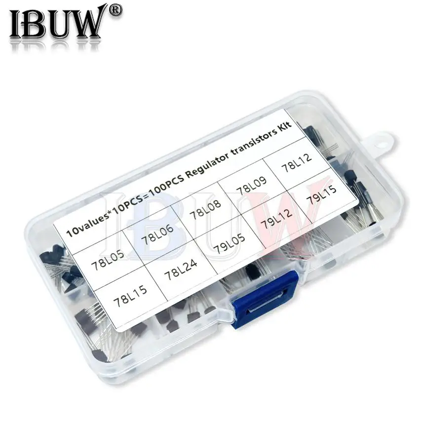 

100pcs/box TO-92 Voltage regulator transistors assortment Kit 78L05 78L06 78L08 78L09 78L12 78L15 79L05 79L12 79L15 LM317