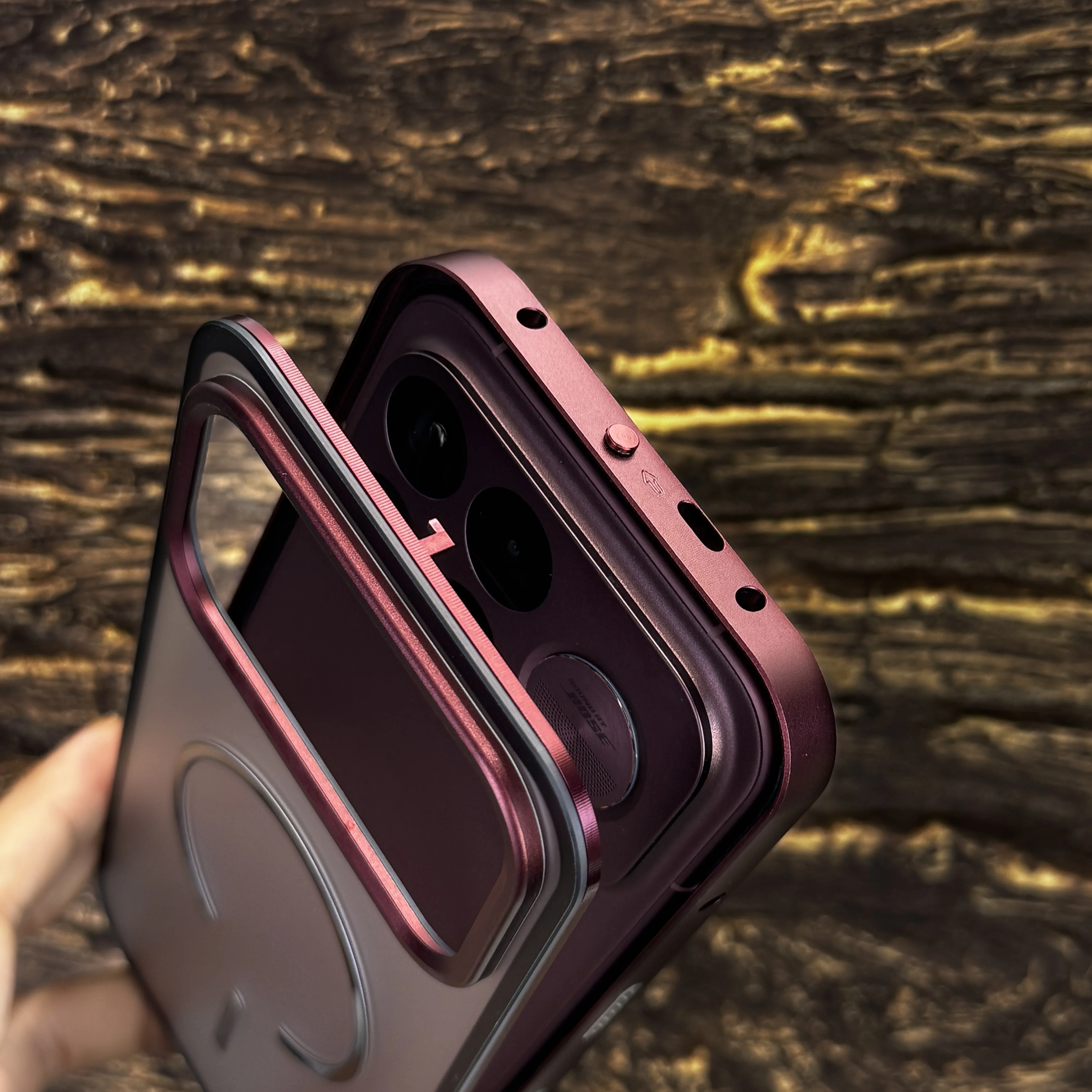 Etui do POCO F9 Ultra Magnetyczne Matowe z Ramką z Aluminium i Szklanym Tyłem, Odporna na Wstrząsy Osłona Bumper Funda do Poco F 9 Ulta — zdjęcie produktu 6