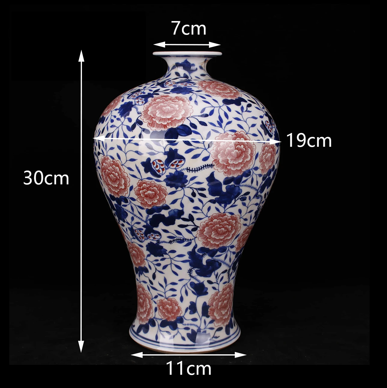 Blue White Porcelain Rose Vase Chinoiserie Ceramic Floral Vase Rose Flower Blue And White Vase China