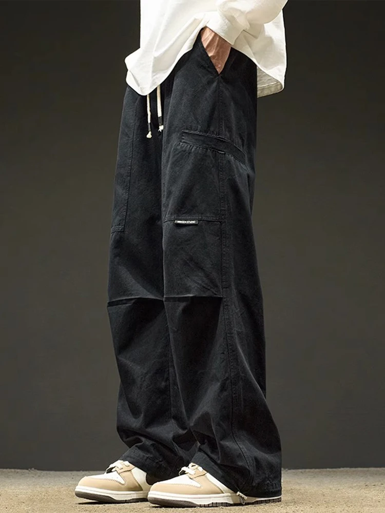 

Мужские ретро-брюки Aymelon с флисовой подкладкой, свободные, прямого кроя, повседневные, осенне-зимние, модные, молодежные