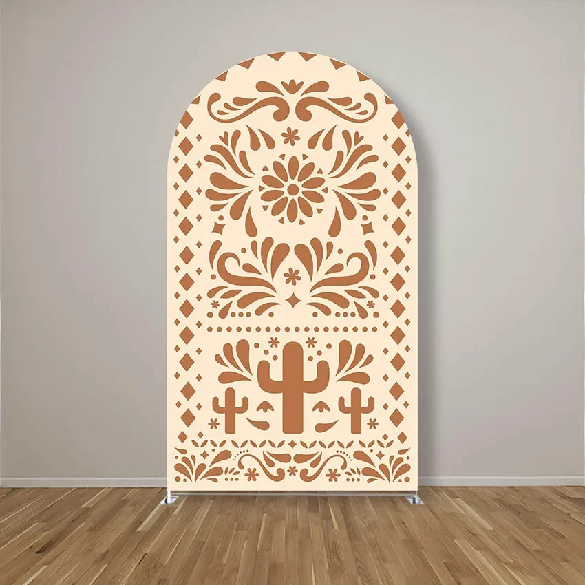 VIKAMA Brown Arched Background Cover Birthday Mexican Holiday Wedding Bridal Shower Decoration Photography Backgrounds view 2