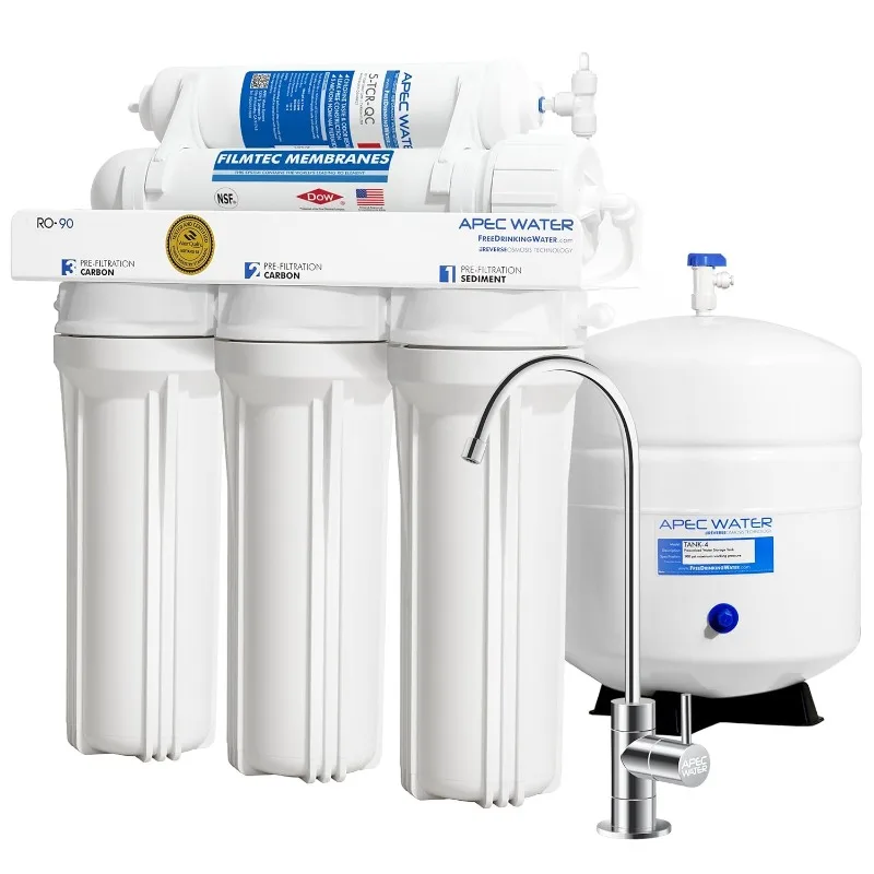 APEC-sistemas de agua RO-90 Ultimate Series, nivel superior, certificado, alto rendimiento, 90 GPD, Ultra seguro, ósmosis inversa, agua potable