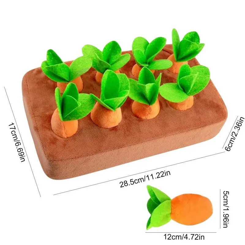 Intelligence Pet Toy Plush Dog Interactive Toy Carrot Chew Toy for Foraging Sniffing Training to Eliminates Boredom and Stress