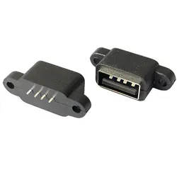 防水USB 2.0充電ポート,データテール,プラグイン,4ピン,USBインターフェース,USB 2.0コネクタ,ジャックソケット,PCBドック,5個