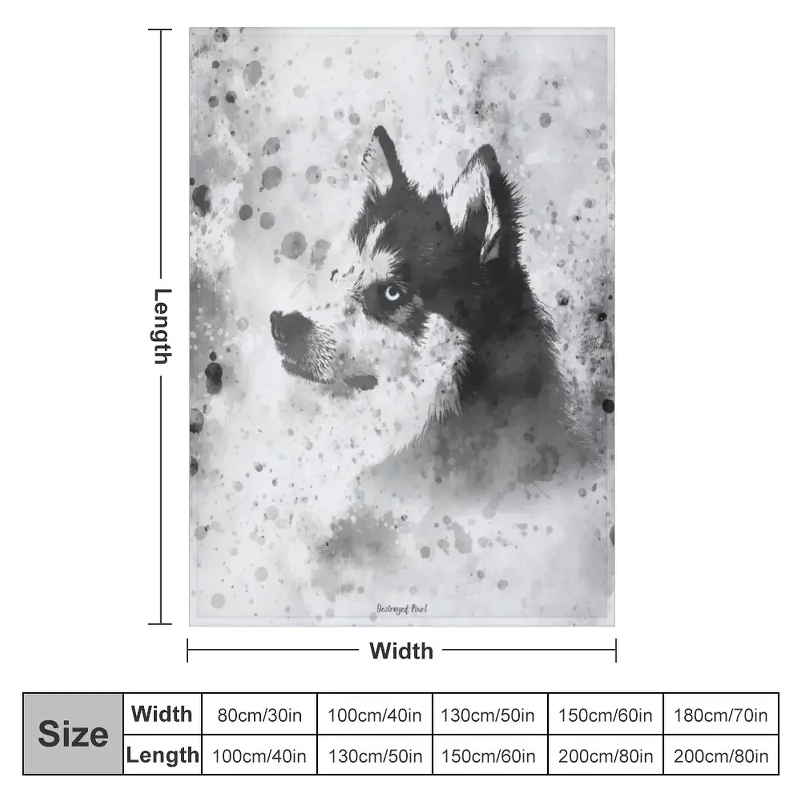 Husky watercolor portrait Throw Blanket Luxury Decorative Sofa Softest for winter Blankets