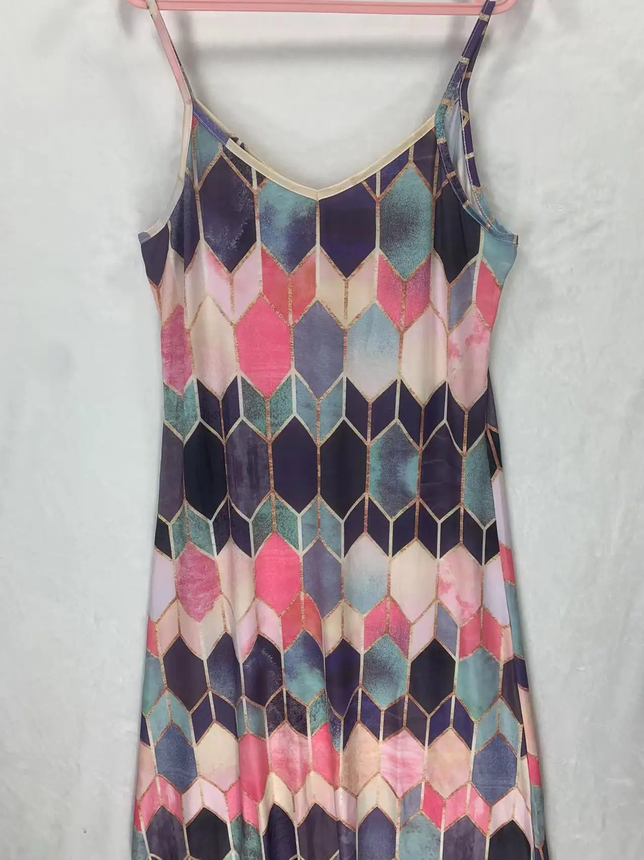 Summer casual print halter tank top dress Summer casual print halter tank top dress