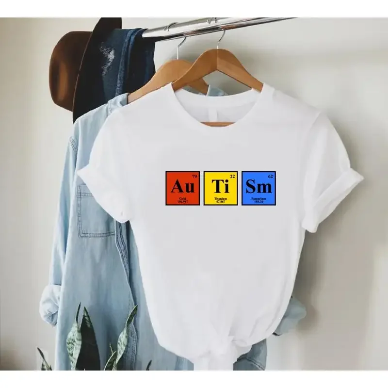 T-shirt de sensibilisation à l'autisme, tableau périodique, soutien des enseignants SPED, mois de sensibilisation pour les femmes