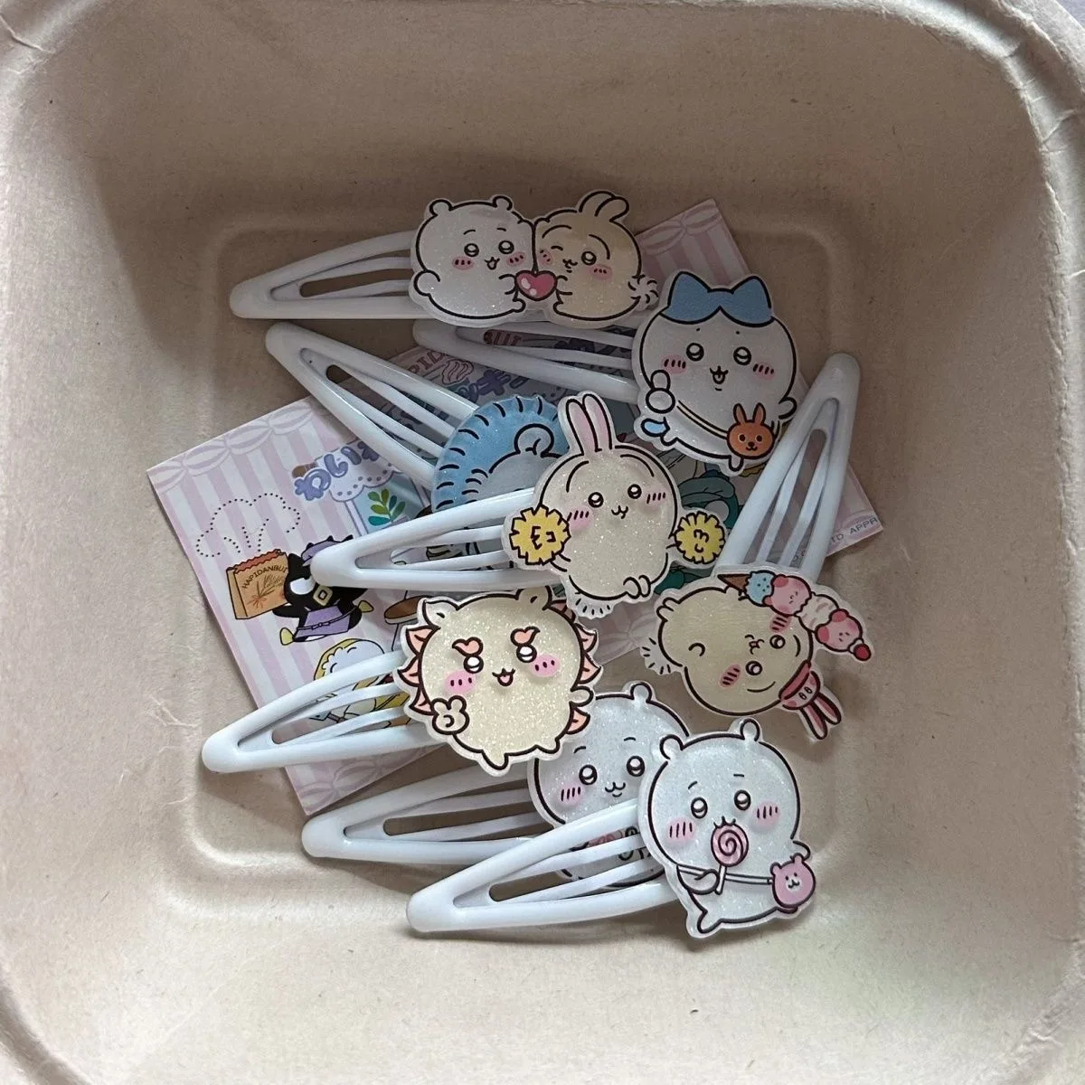 Miniso 甘くてかわいい giikawa bb クリップ chiikawa 前髪サイドクリップガールハート多用途漫画ヘアカードアクセサリー