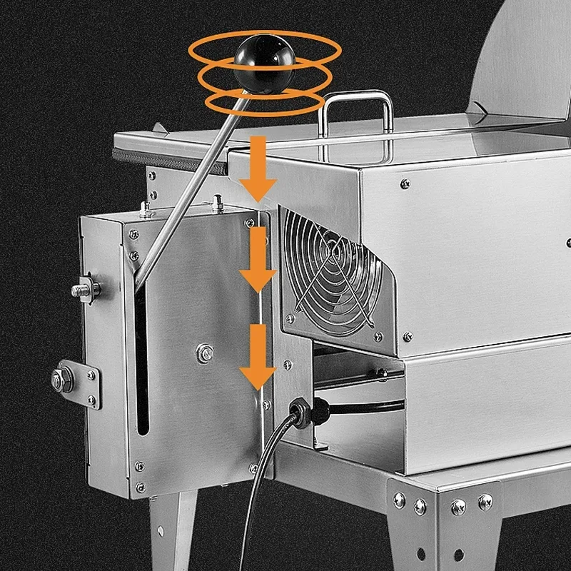 Fatiador elétrico comercial manual, cortador de frutas, vegetais, batata, rabanete, limão, máquina de corte de carne, picador de vegetais