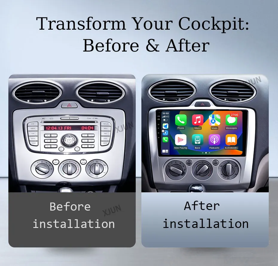 9 inch Wireless CarPlay Android 16 Auto Tools For Ford Focus 2 Mk2  2004 - 2011 Car Radio Multimedia Player GPS Navigation BT 4G