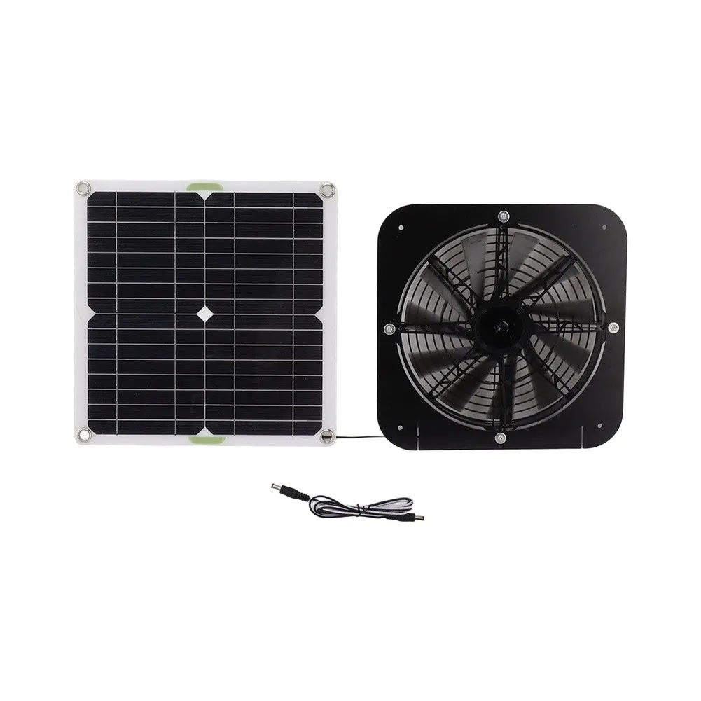 Black Solar Cooling Fan Solar Panel Cooling Fan Weather Resistant Motor Coated PCB Board High Efficiency Silicon