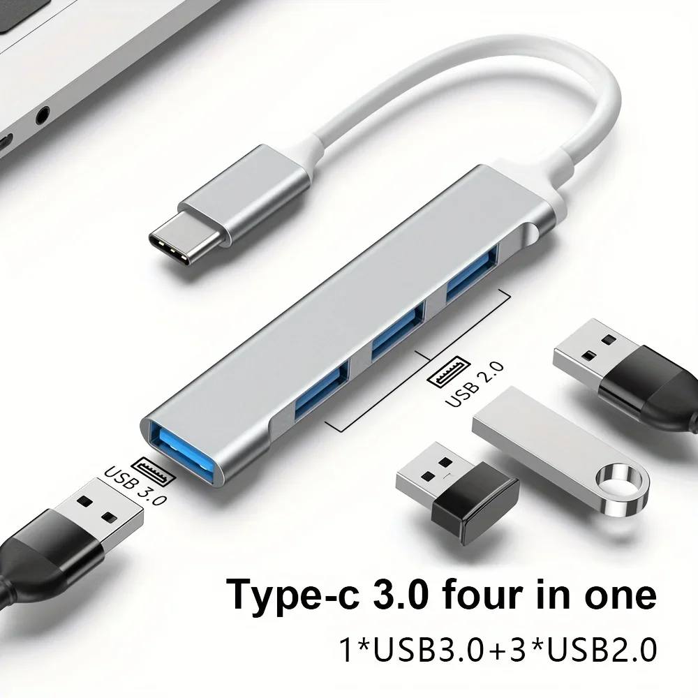 

USB C HUB 3.0 Type C Extender 4 Port Splitter Adapter OTG Docking Station For Phone Macbook Pro 13 15 Air PC Laptop Computer Hub