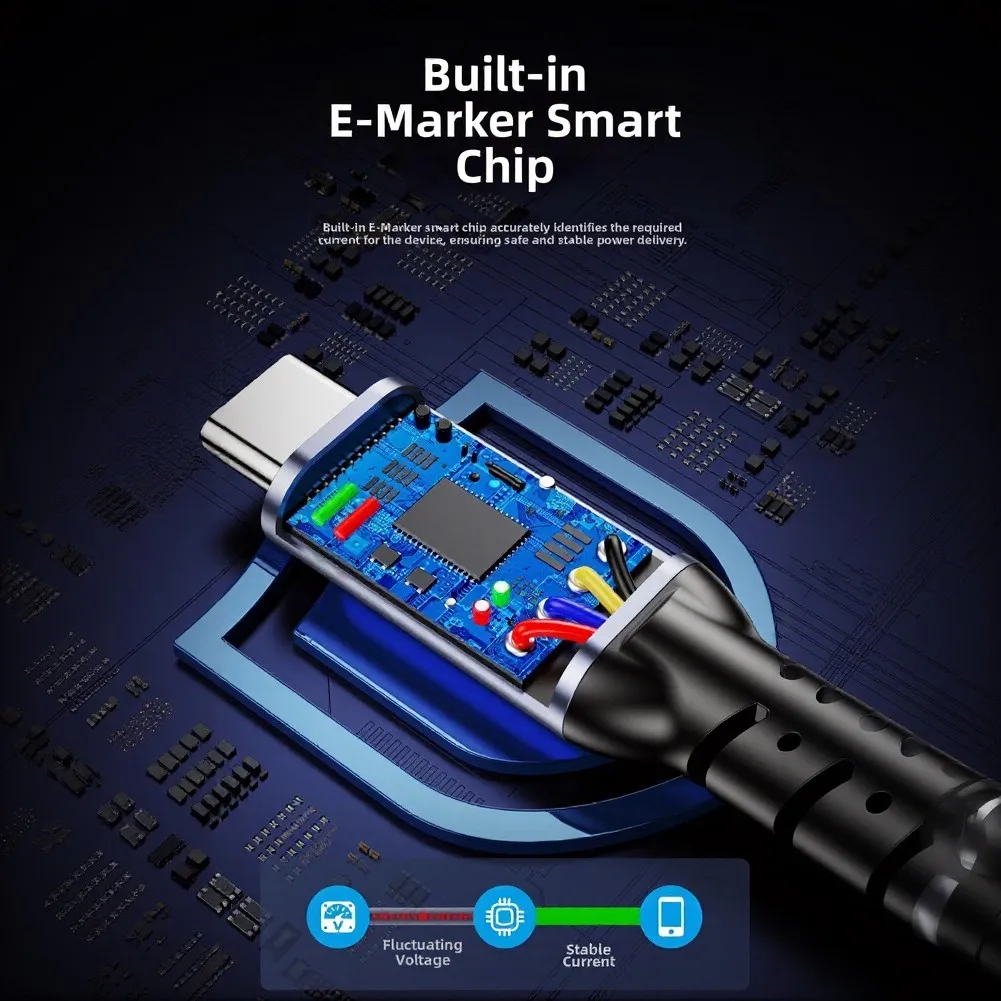 For USB4 Multi-Functional Data Cable Compatible With USB-C Devices For 40Gbps And 8K Display Use Nylon