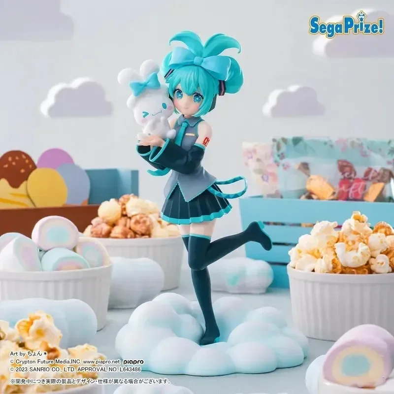 Oryginalne Sega Hatsune Miku Cinnamoroll Anime peryferyjne modele kolekcjonerskie zestaw garażowy dekoracje dekoracyjne dzieci Kawaii prezent