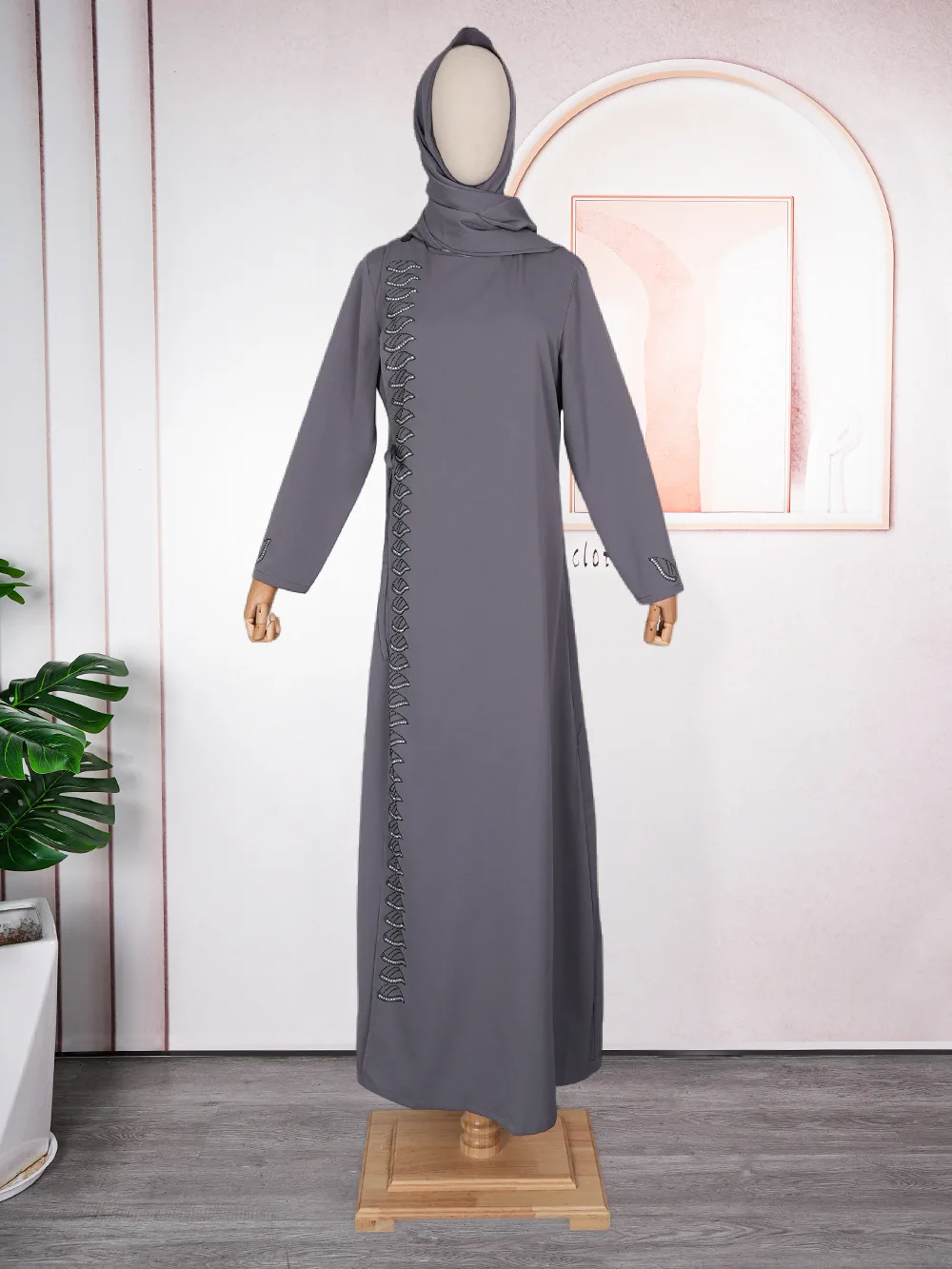 Ramadan Muslim Women Hijab Dress Zipper Diamonds Djellaba Islam Clothing Arabic Robe Turkey Kaftan Dubai Abaya Caftan Marocain