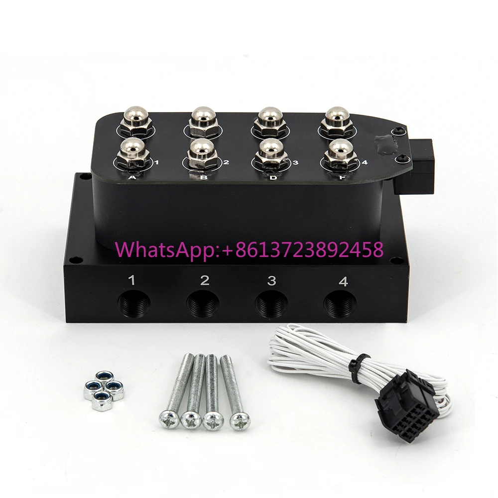

Black 12v Solenoid Valve Air Ride Suspension Manifold Valve 8*out Port 1/4 NPT 4*in Port 1/8 NPT Solenoid Valve Set (0-300 Psi)